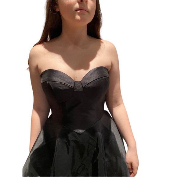 Jovani Strapless Dress Black/White - Picture 3 of 3